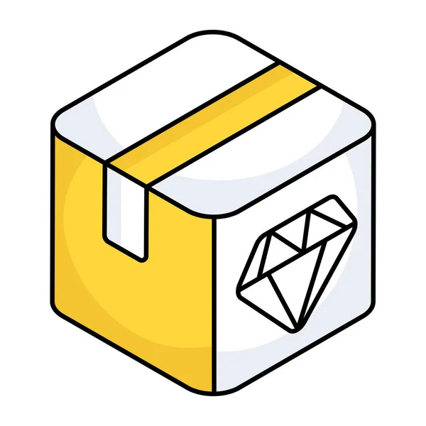 纸盒上的钻石 价值主张的象征 — 图库矢量图片
