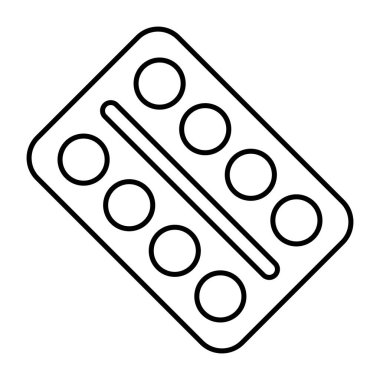 An editable design icon of pills strip