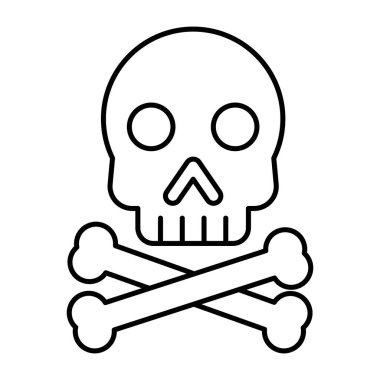 Skull with crossbones, icon of danger 