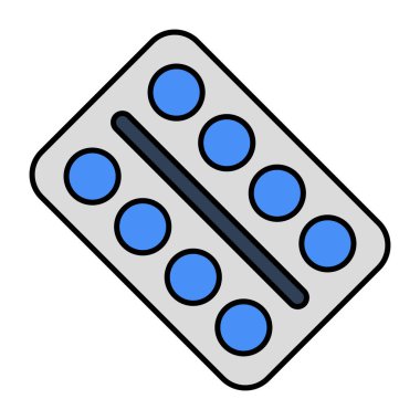 An editable design icon of pills strip
