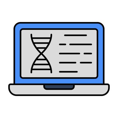 Online DNa icon in flat design