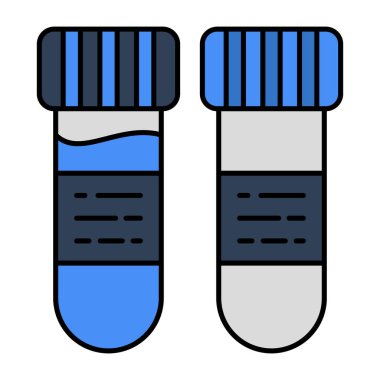      Test tüplerinin düzenlenebilir düz tasarım vektörü ayakta 