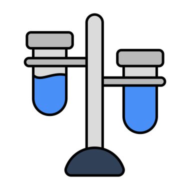      Test tüplerinin düzenlenebilir düz tasarım vektörü ayakta 