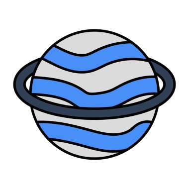 Editable design icon of revolving planet 