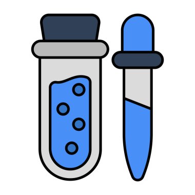      Test tüpünün düzenlenebilir düz tasarım vektörü