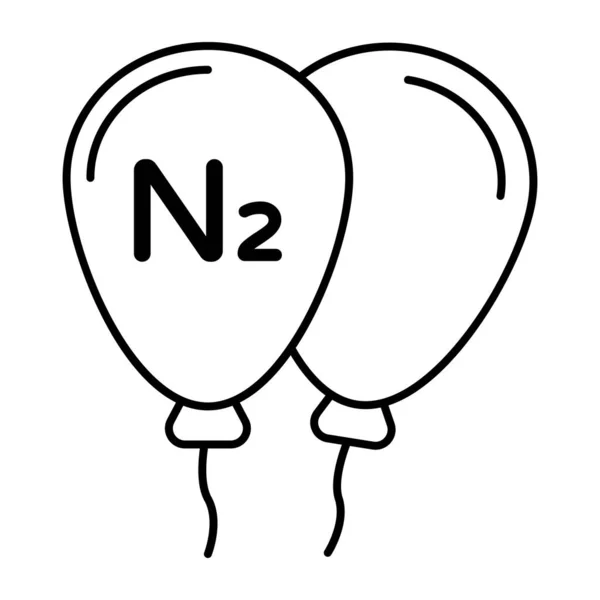 Ícone Design Perfeito Balões Nitrogênio — Vetor de Stock