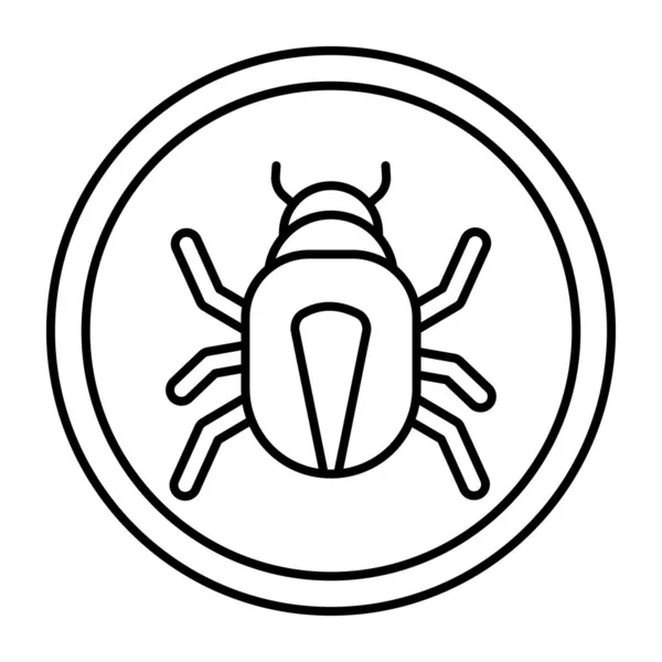Icône Conceptuelle Conception Plate Bug — Image vectorielle
