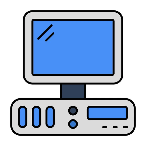 stock vector A flat design icon of computer 