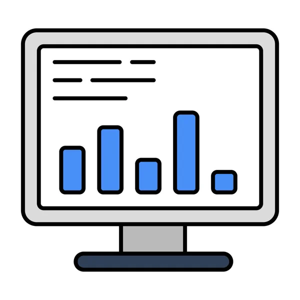 Icon Design Online Data Analytics — Vector de stock