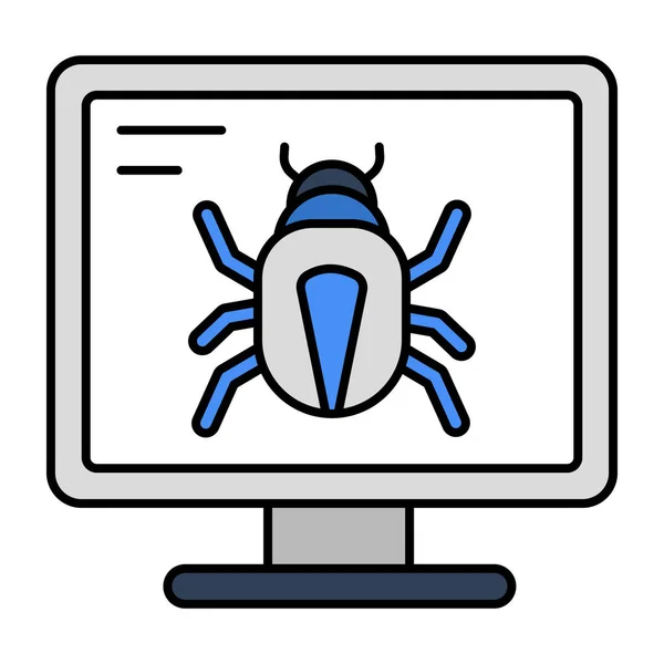 Icona Download Premium Bug Del Computer — Vettoriale Stock
