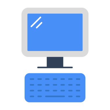 Bilgisayarın düz tasarım simgesi 