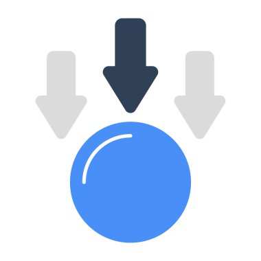 Düşen topun kavramsal düz tasarım simgesi