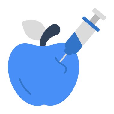 Editable design icon of injecting apple 