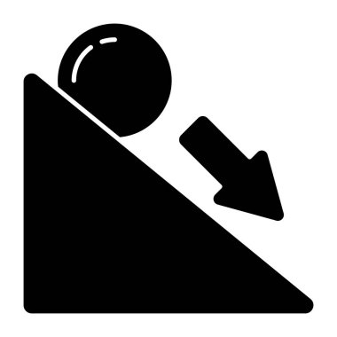 Unique design icon of inclined plane 
