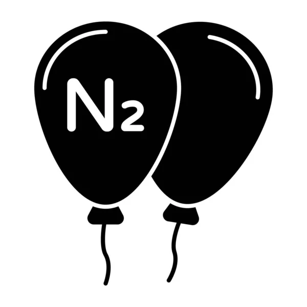 Ícone Design Perfeito Balões Nitrogênio — Vetor de Stock