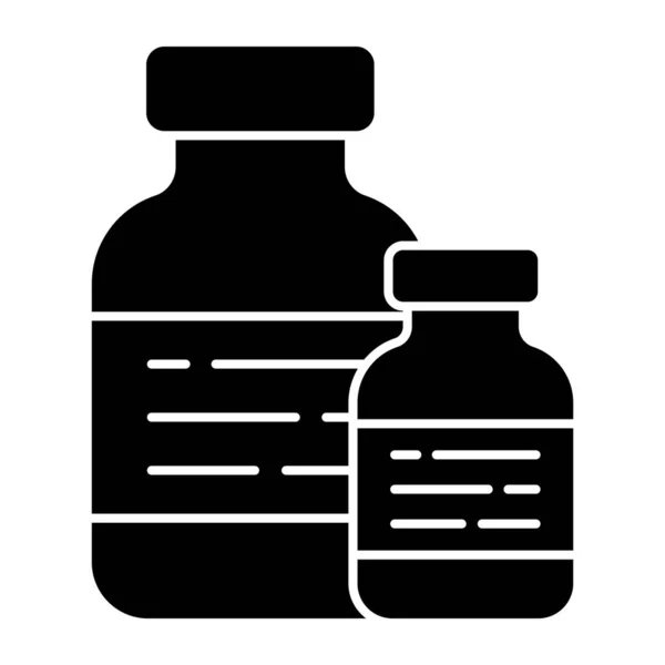 Ένα Μοναδικό Εικονίδιο Σχεδιασμού Των Μπουκαλιών Φαρμάκων — Διανυσματικό Αρχείο