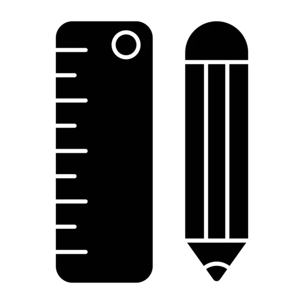 Bleistift Mit Skala Zur Darstellung Geometrischer Werkzeuge — Stockvektor