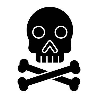 Skull with crossbones, icon of danger 