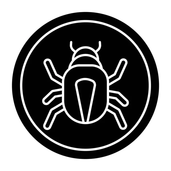 Icona Concettuale Progettazione Solida Del Bug — Vettoriale Stock