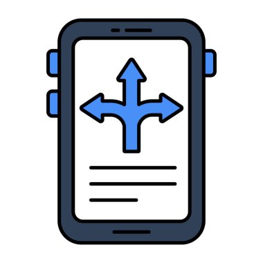 Mobil yön oklarının modern tasarım simgesi 