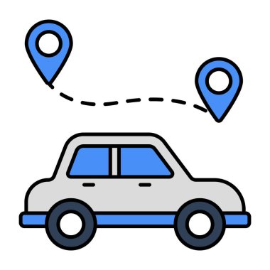 Aracın konumu için düz tasarım simgesi 