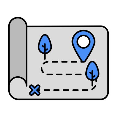 Haritanın düz tasarım simgesi 