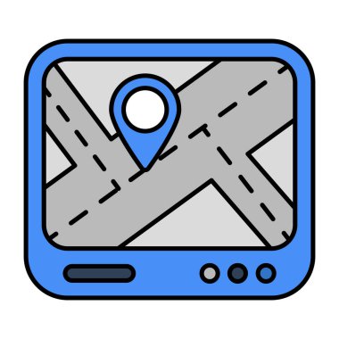 Modern design icon of online map
