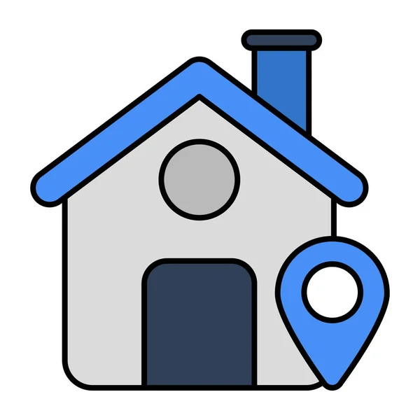 House Pointer Icon Home Location — Archivo Imágenes Vectoriales
