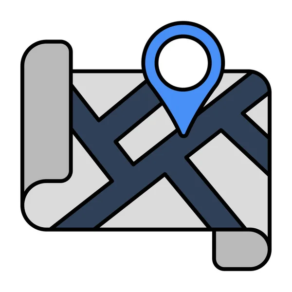 Иконка Дизайна Мобильного Приложения Определения Местоположения — стоковый вектор