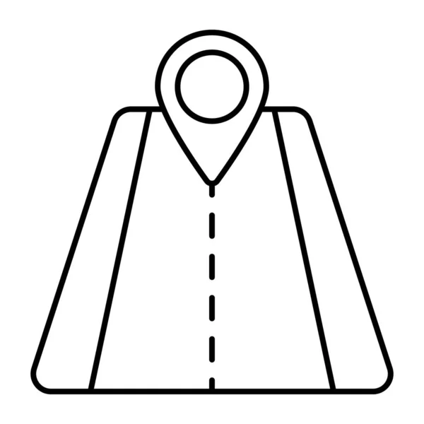 Линейный Дизайн Иконки Расположения Дороги — стоковый вектор