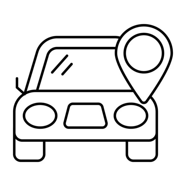 Иконка Линейного Дизайна Местоположения Автомобиля — стоковый вектор