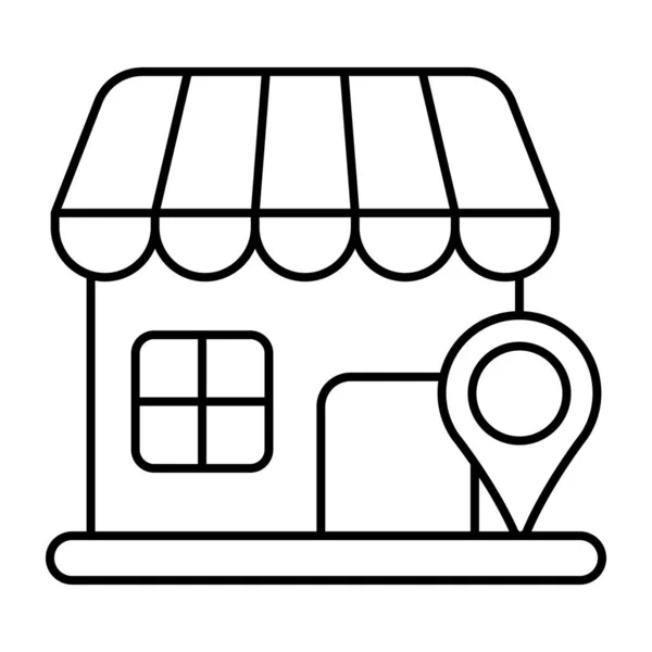Linear Design Icon Shop Location — Stockvector