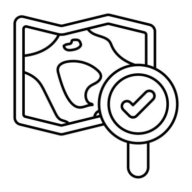 Arama haritasının bir simge tasarımı 