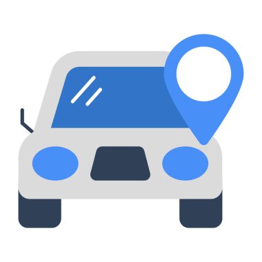 düz dizayn araba konumu simgesi 