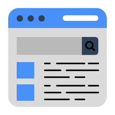 Arama kutusu vektörünün düz tasarım simgesi 