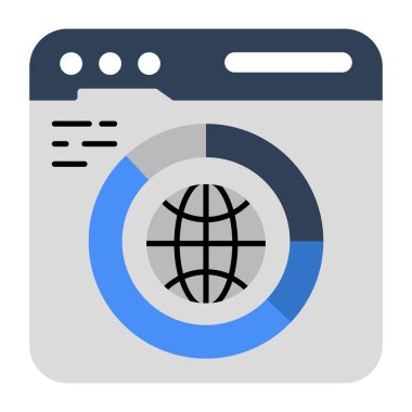 Web tarayıcısının düz tasarım simgesi 