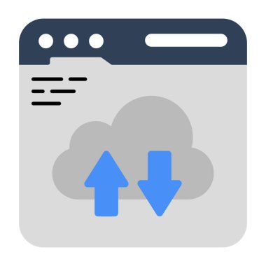 Editable design icon of cloud data transfer