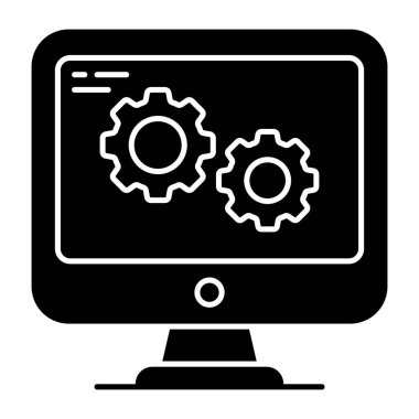 Conceptual solid design icon of system setting