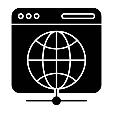 solid design icon of web browser 