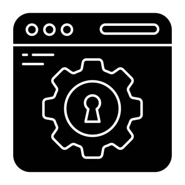 Web sayfasında anahtar deliği, güvenli ağ ayarı simgesi 