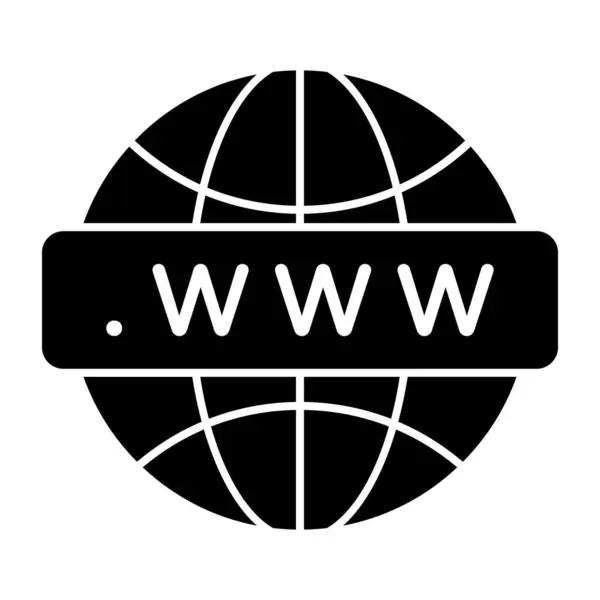 Solida Icona Design Del Browser Web Vettoriale Www — Vettoriale Stock