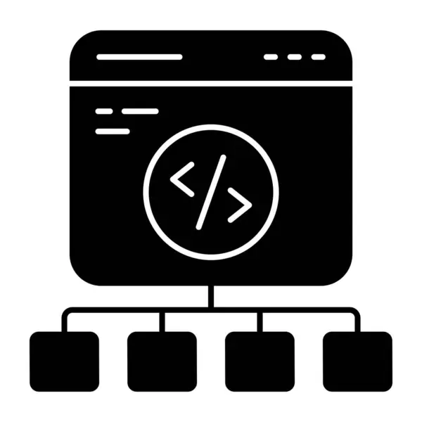 Unique Design Icon Web Coding — vektorikuva