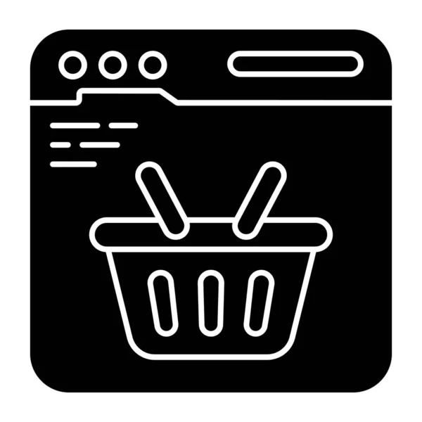 Μοναδικό Εικονίδιο Σχεδιασμού Της Ιστοσελίδας Αγορών — Διανυσματικό Αρχείο