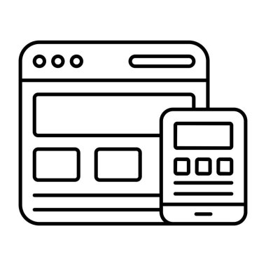 Karşıt tasarım için bir çizgi tasarımı simgesi