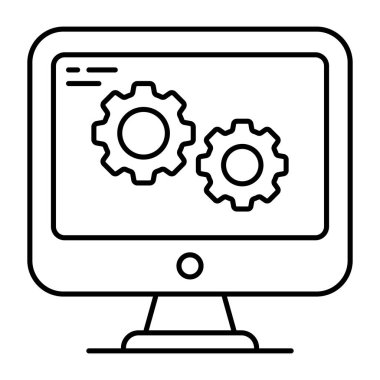 Sistem ayarlarının kavramsal çizgi tasarım simgesi