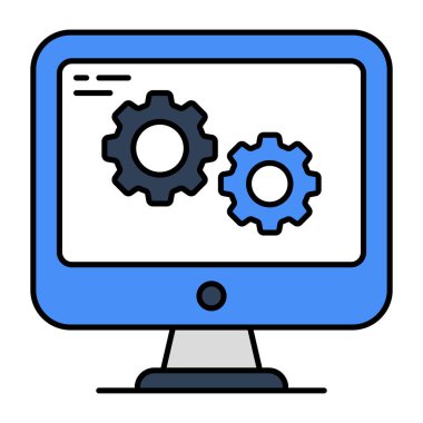 Sistem ayarlarının kavramsal düz tasarım simgesi