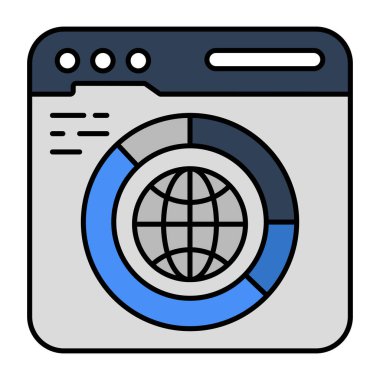 Web tarayıcısının düz tasarım simgesi 