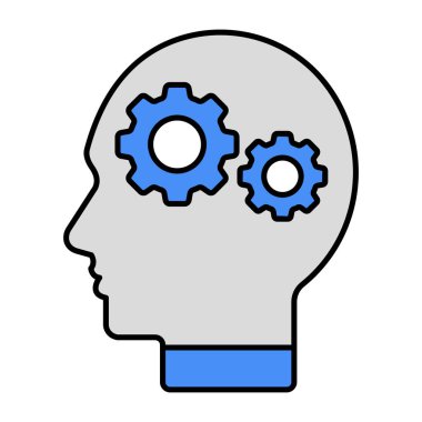 Zihin gelişiminin düz ana hatlı tasarım simgesi 