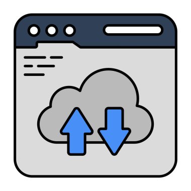 Editable design icon of cloud data transfer