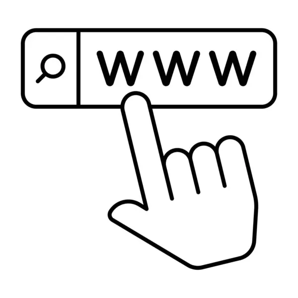 Icono Diseño Línea Del Navegador Web Www Vector — Vector de stock